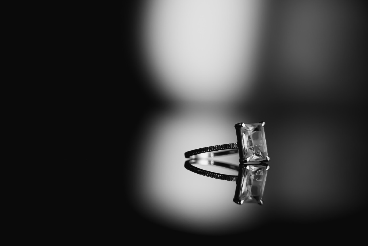 Solitaire engagement ring with princess cut diamond Solitaire engagement ring with princess cut diamond