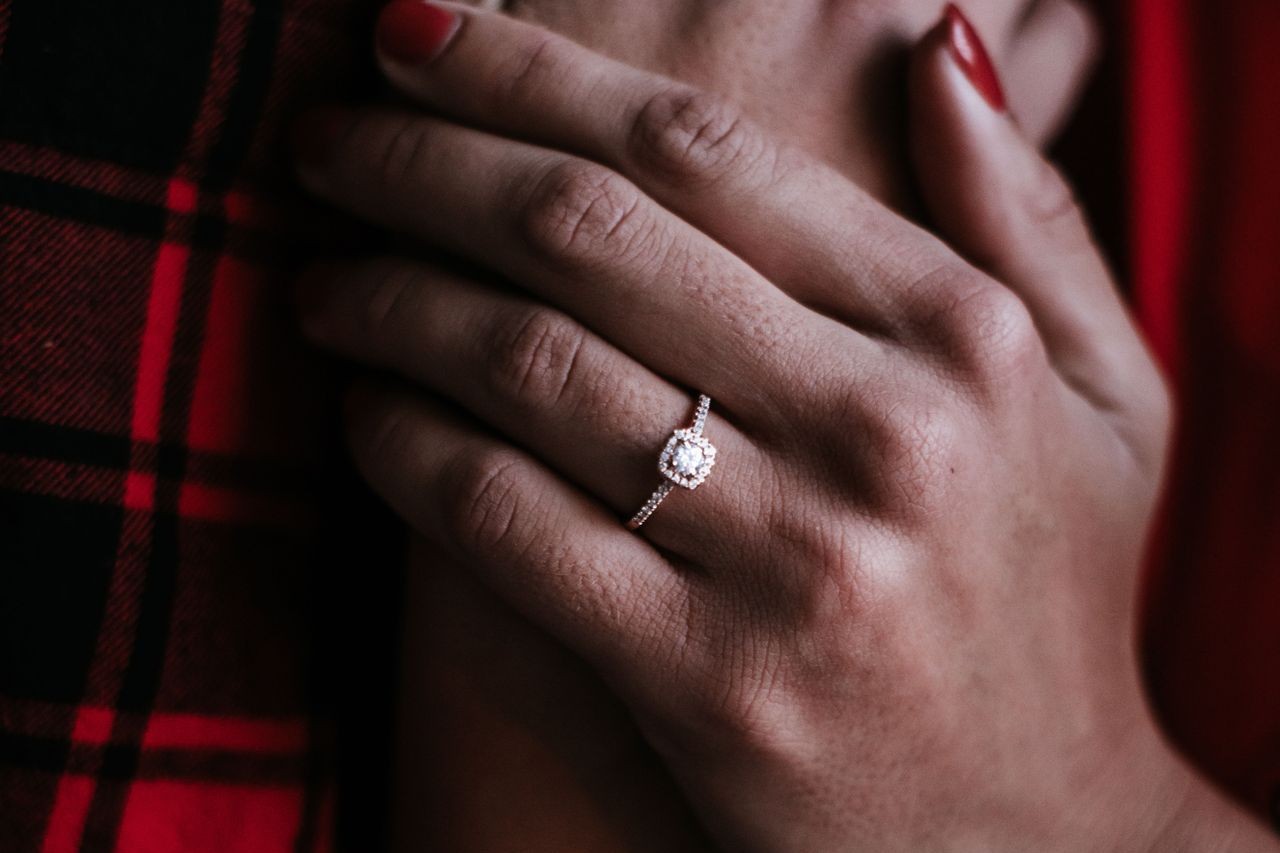 Halo and pave ring with princess diamond Halo and pave ring with princess diamond