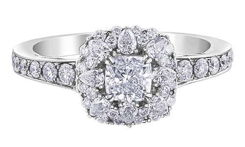 An opulent engagement ring from Maple Leaf Diamonds, available at Prestige Jewellers.