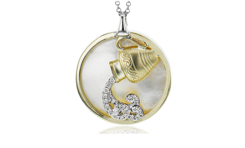 A distinctive Aquarius pendant necklace from Zeghani, available at Prestige Jewellers.